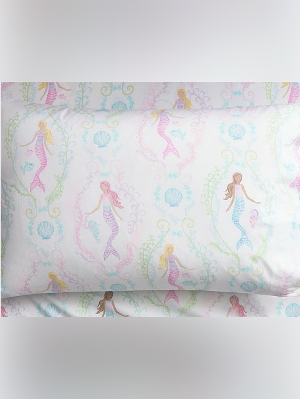 Pottery Barn kids Bailey Mermaid Organic Cotton Sheet Set